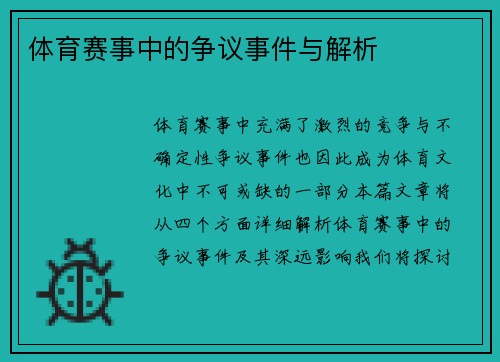 体育赛事中的争议事件与解析